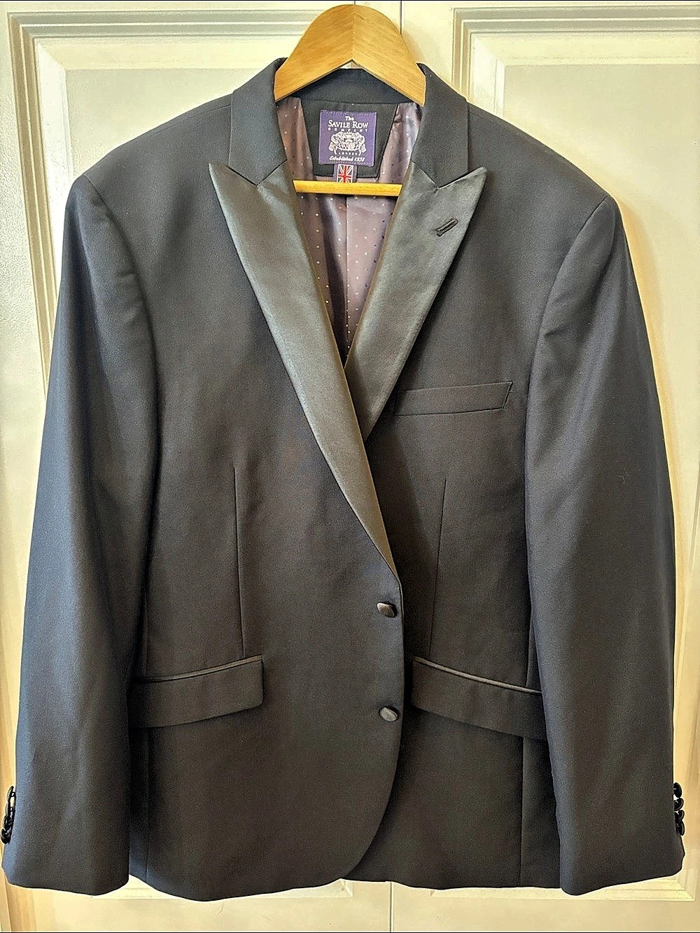 The Savile Row Company Savoy Men's Blazer Black Size Large Like New